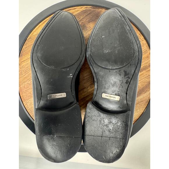 Magnanni for Neiman Marcus Leather Penny Loafers Black Men's Size 12 - 12495 - Picture 10 of 11